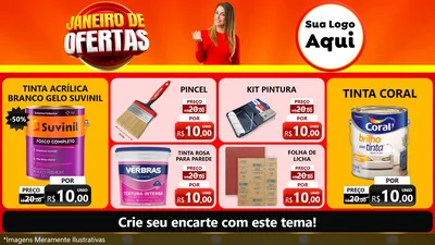 Modelo de TV para TV Horizontal com o tema Janeiro de Ofertas para Tintas e Ferramentas