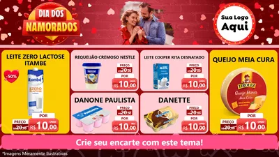 Modelo de TV para TV Horizontal com o tema Dia Dos Namorados para Frios e Laticínios