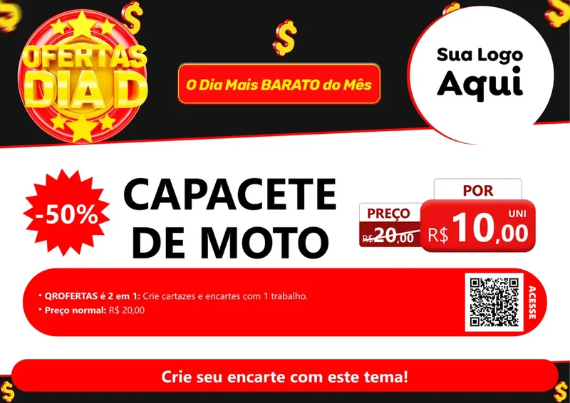 Modelo de Cartaz para Cartaz A4 Horizontal com o tema Dia D para Moto peças