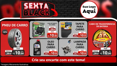 Modelo de TV para TV Horizontal com o tema Sexta Black para Auto peças