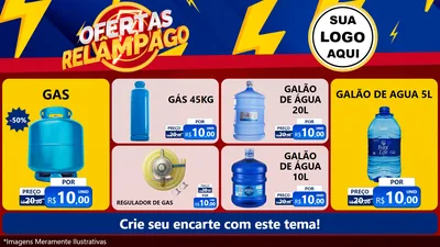 Modelo de TV para TV Horizontal com o tema Ofertas Relâmpago para Água e gás
