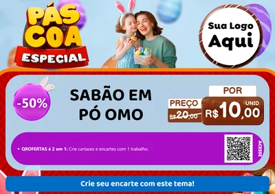 Modelo de Cartaz para Cartaz A4 Horizontal com o tema Páscoa Especial para Produtos de Limpeza