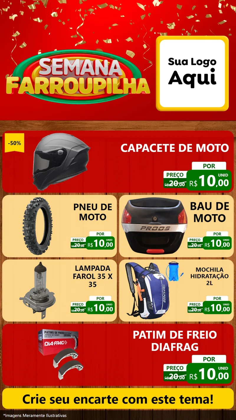 Modelo de TV para TV Vertical com o tema Semana Farroupilha para Moto peças