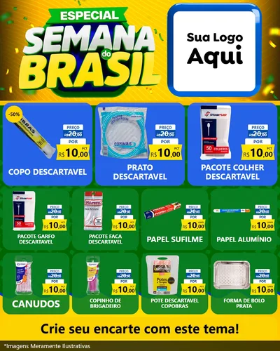 Modelo de Rede Social para Feed Instagram com o tema Especial Semana do Brasil para Embalagens
