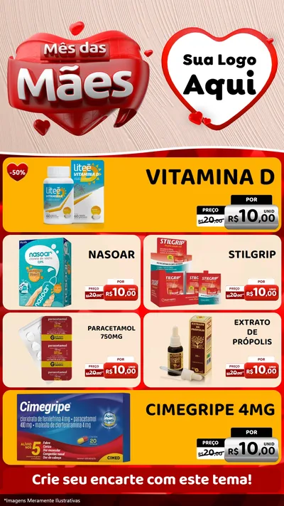 Modelo de TV para TV Vertical com o tema Mês das Mães para Farmácia
