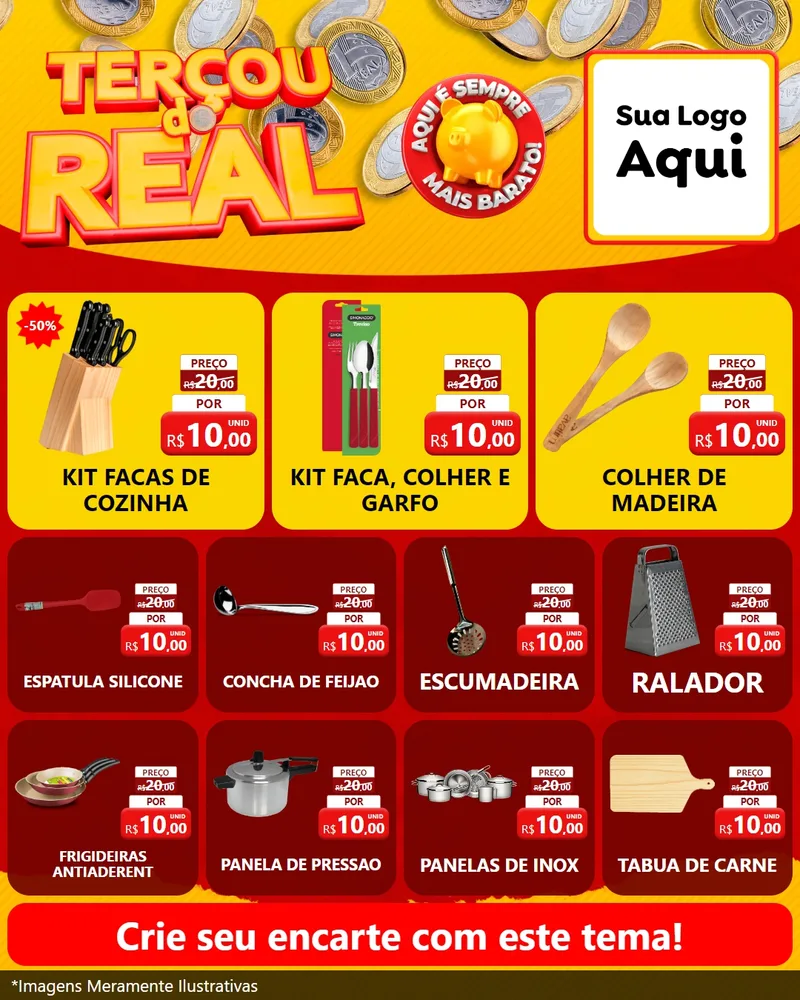 Modelo de Rede Social para Feed Instagram com o tema Terçou do Real para Utilidades Domésticas