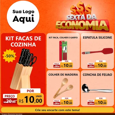 Modelo de Rede Social para Feed Facebook com o tema Sexta da Economia para Utilidades Domésticas