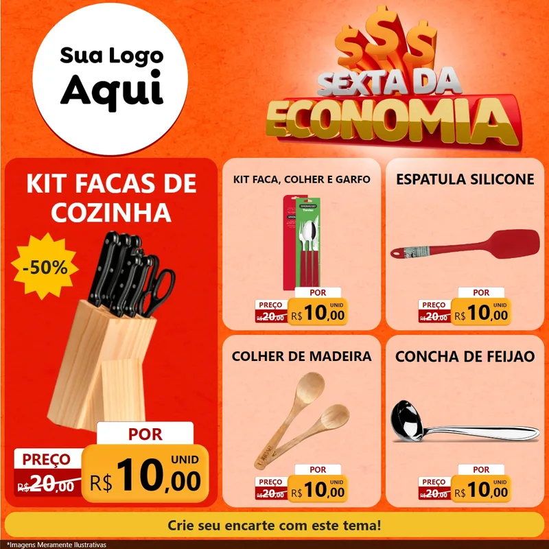 Modelo de Rede Social para Feed Facebook com o tema Sexta da Economia para Utilidades Domésticas