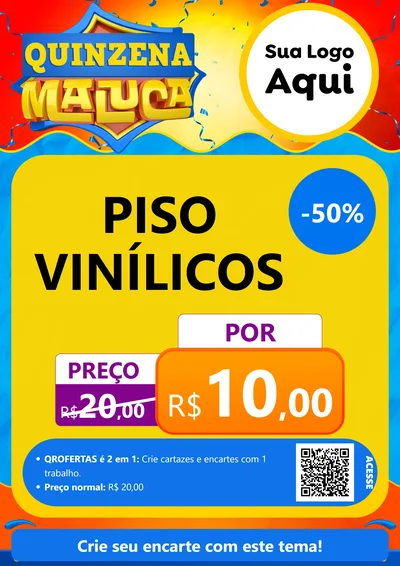 Modelo de Cartaz para Cartaz A4 Vertical com o tema Quinzena Maluca para Material para Construção