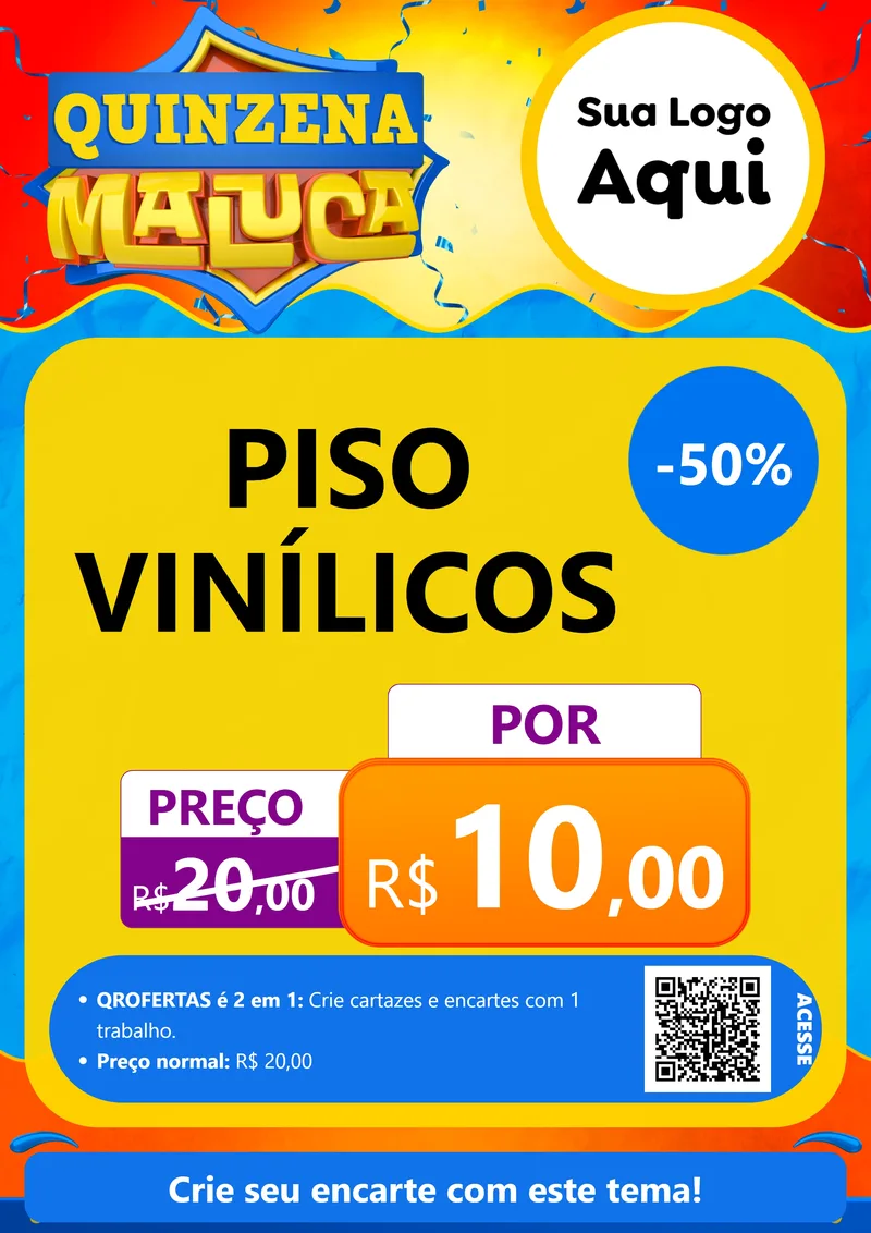 Modelo de Cartaz para Cartaz A4 Vertical com o tema Quinzena Maluca para Material para Construção