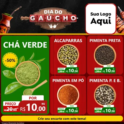 Modelo de Rede Social para Feed Facebook com o tema Dia do Gaúcho para Produtos Naturais