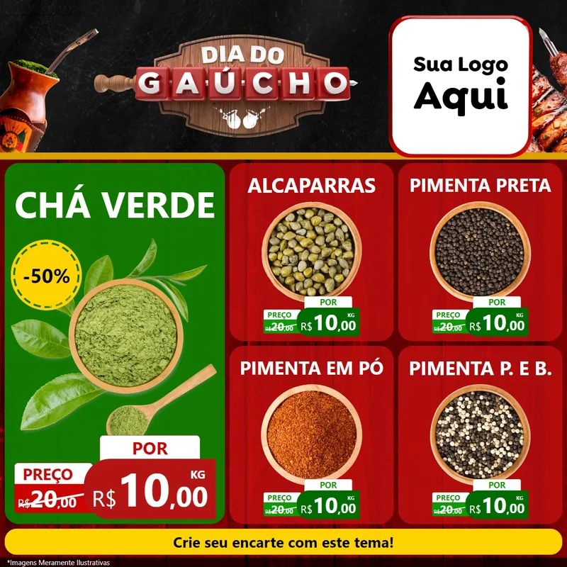 Modelo de Rede Social para Feed Facebook com o tema Dia do Gaúcho para Produtos Naturais