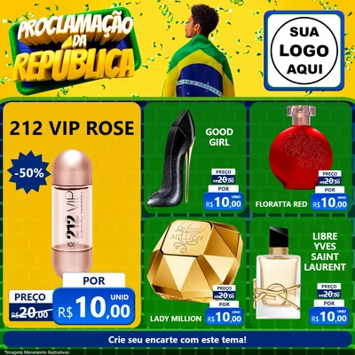 Modelo de Rede Social para Feed Facebook com o tema Proclamação da República para Perfumes