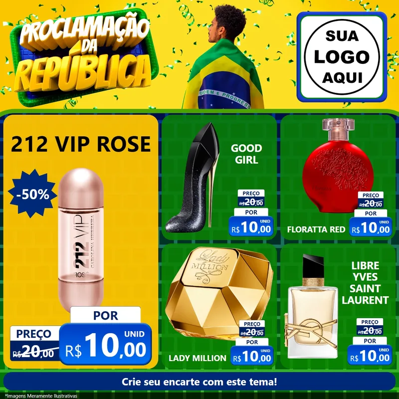 Modelo de Rede Social para Feed Facebook com o tema Proclamação da República para Perfumes