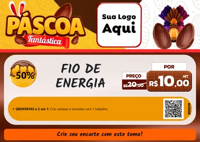 Modelo de Cartaz para Cartaz A4 Horizontal com o tema Páscoa Fantástica para Materiais Elétricos