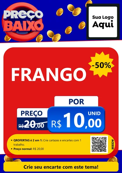Modelo de Cartaz para Cartaz A4 Vertical com o tema Preço Baixo para Assados