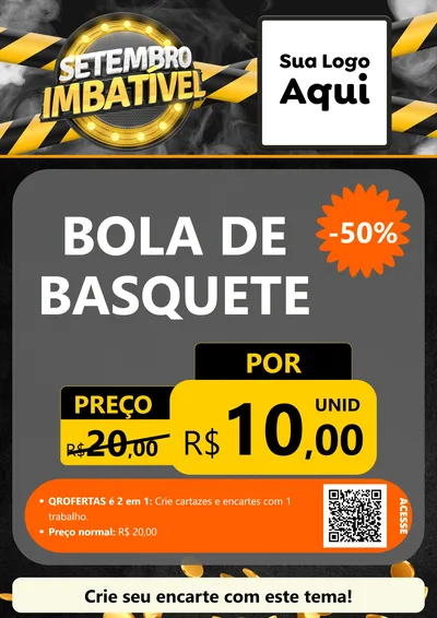 Modelo de Cartaz para Cartaz A4 Vertical com o tema Setembro Imbatível para Artigos Esportivos