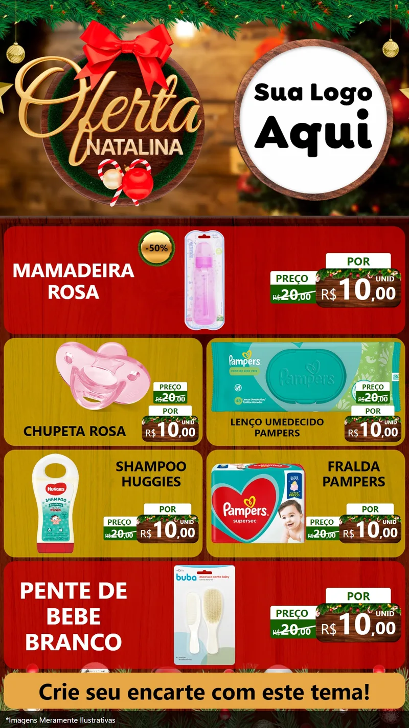 Modelo de TV para TV Vertical com o tema Ofertas Natalina para Bebês