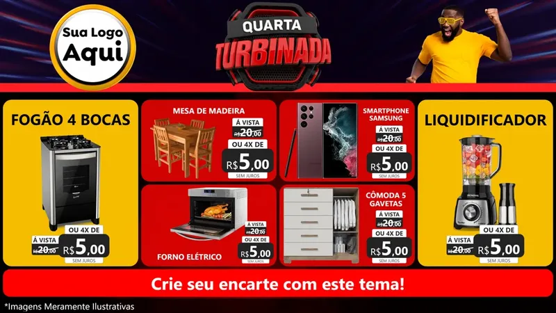 Modelo de TV para TV Horizontal com o tema Quarta Turbinada para Móveis e Eletro