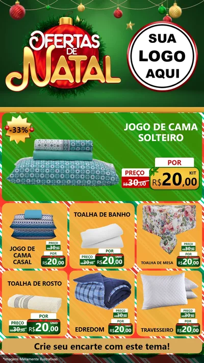 Modelo de Rede Social para Stories com o tema Ofertas de Natal para Cama, Mesa e Banho