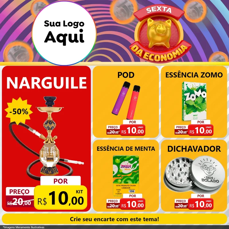 Modelo de Rede Social para Feed Facebook com o tema Sexta da Economia para Tabacaria