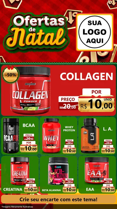 Modelo de Rede Social para Stories com o tema Ofertas de Natal para Suplementos alimentares