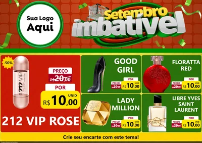 Modelo de Encarte para Encarte A4 Horizontal com o tema Setembro Imbatível para Perfumes