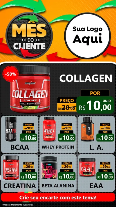 Modelo de Rede Social para Stories com o tema Mês do Cliente para Suplementos alimentares