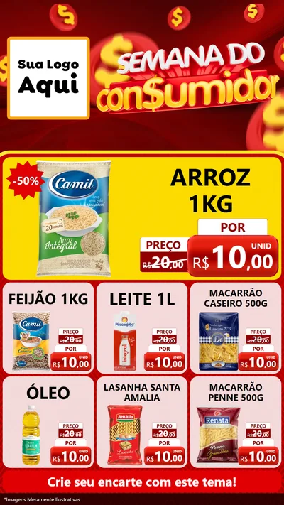 Modelo de Rede Social para Stories com o tema Semana do Consumidor para Supermercado