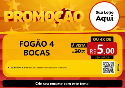 Modelo de Cartaz para Cartaz A4 Horizontal com o tema Promoção para Móveis e Eletro