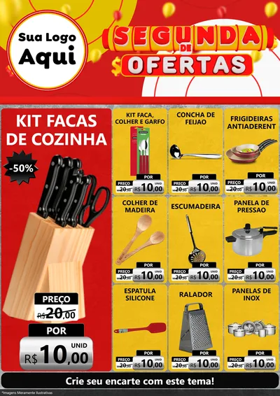 Modelo de Encarte para Encarte A4 Vertical com o tema Segunda de Ofertas para Utilidades Domésticas