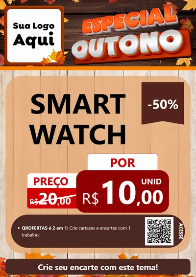 Modelo de Cartaz para Cartaz A4 Vertical com o tema Especial Outono para Informática