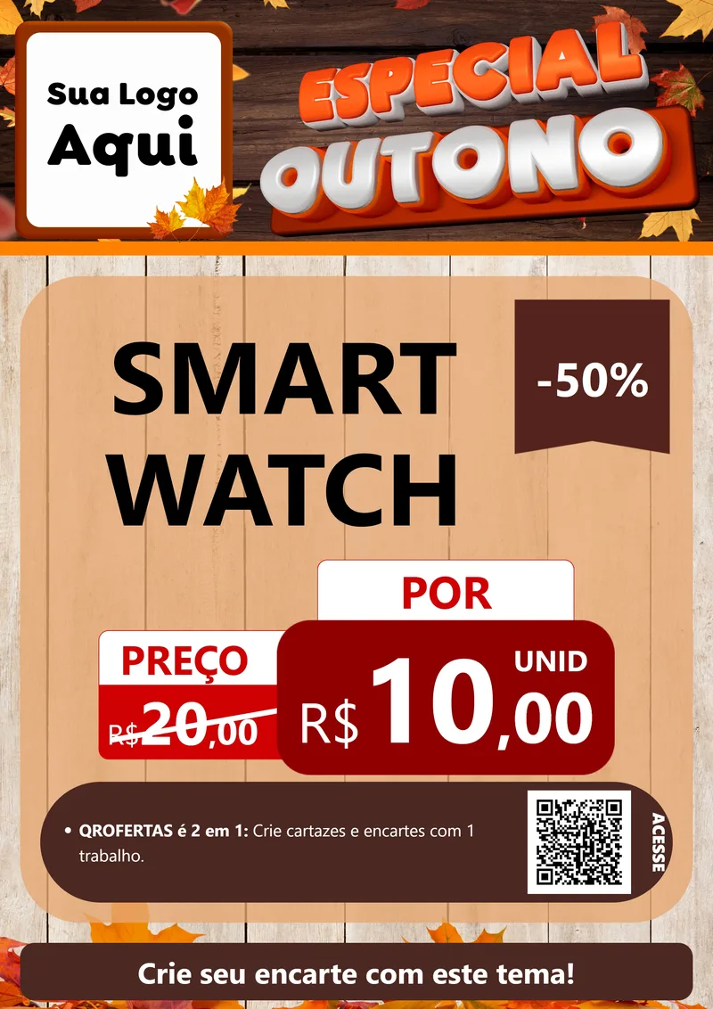 Modelo de Cartaz para Cartaz A4 Vertical com o tema Especial Outono para Informática