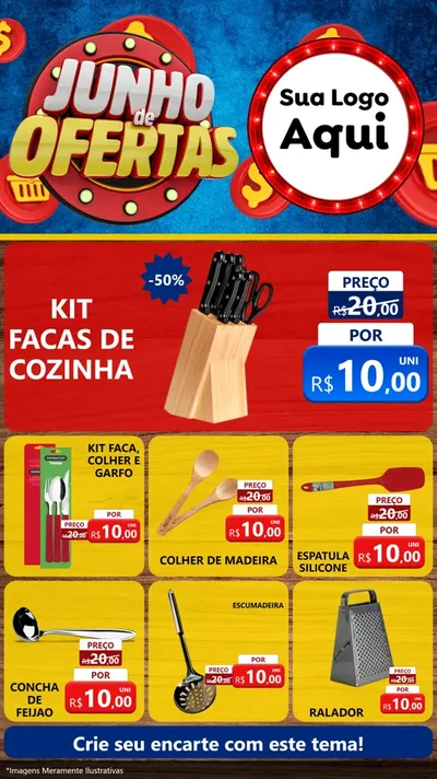 Modelo de Rede Social para Stories com o tema Junho de Ofertas para Utilidades Domésticas