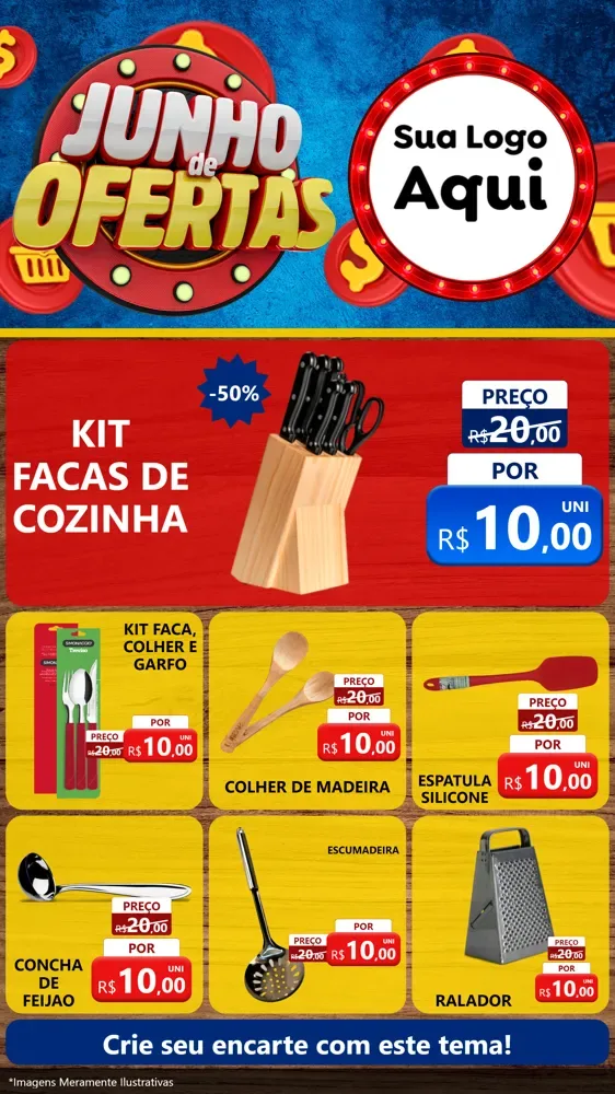 Modelo de Rede Social para Stories com o tema Junho de Ofertas para Utilidades Domésticas