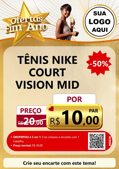 Modelo de Cartaz para Cartaz A4 Vertical com o tema Ofertas Fim de Ano para Calçados