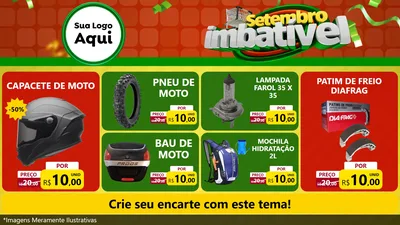 Modelo de TV para TV Horizontal com o tema Setembro Imbatível para Moto peças