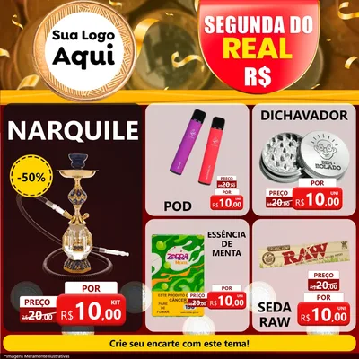 Modelo de Rede Social para Feed Facebook com o tema Segunda do Real para Tabacaria