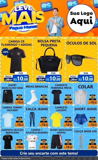 Modelo de Encarte para Encarte Grande com o tema Leve Mais, Pague Menos para Roupas e acessórios
