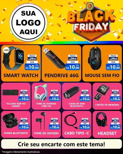 Modelo de Rede Social para Feed Instagram com o tema Black Friday para Informática