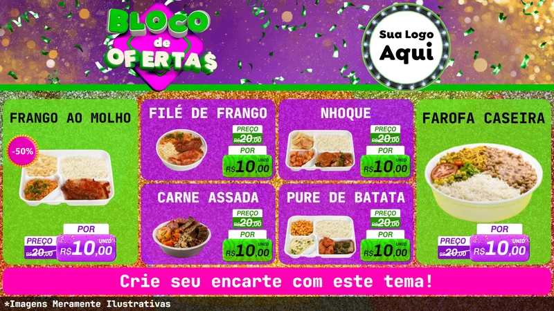 Modelo de TV para TV Horizontal com o tema Bloco de Ofertas para Restaurante
