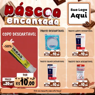 Modelo de Rede Social para Feed Facebook com o tema Páscoa Encantada para Embalagens
