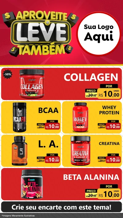Modelo de TV para TV Vertical com o tema Aproveite e Leve Também para Suplementos alimentares