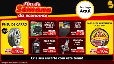 Modelo de TV para TV Horizontal com o tema Fim de Semana da Economia para Auto peças