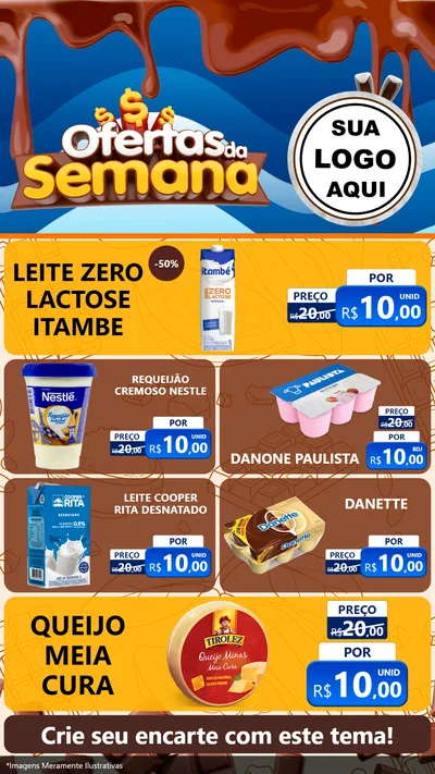 Modelo de TV para TV Vertical com o tema Ofertas da Semana - Páscoa para Frios e Laticínios
