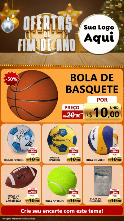 Modelo de Rede Social para Stories com o tema Ofertas de Fim de Ano para Artigos Esportivos