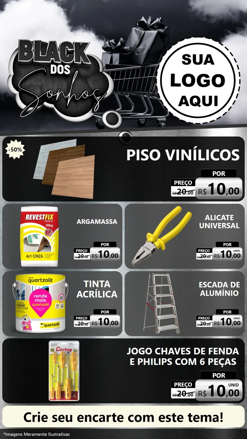 Modelo de TV para TV Vertical com o tema Black dos Sonhos para Material para Construção