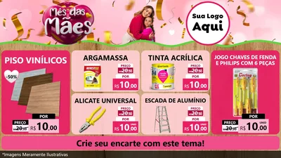 Modelo de TV para TV Horizontal com o tema Mês das Mães para Material para Construção