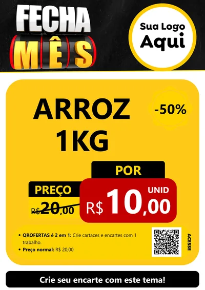 Modelo de Cartaz para Cartaz A4 Vertical com o tema Fecha Mês para Supermercado