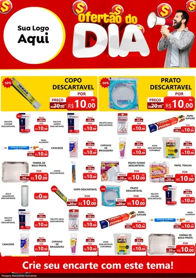 Modelo de Encarte para Encarte A4 Vertical com o tema Ofertão do dia para Embalagens